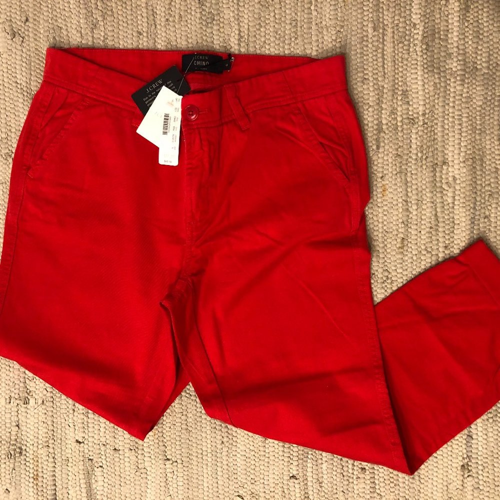 NWT J. CREW Sunday Slim Fit Chino Pants Red Size 6